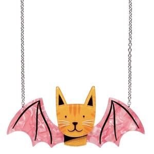 Erstwilder Winged Kitty Necklace By Megan Roy Haunted at Heart NIB